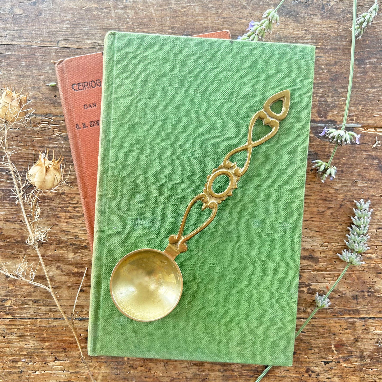 Vintage Welsh Lovespoon / Love Spoon - Solid Brass - Small (Preloved)