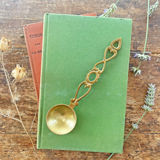 Vintage Welsh Lovespoon / Love Spoon - Solid Brass - Small (Preloved)