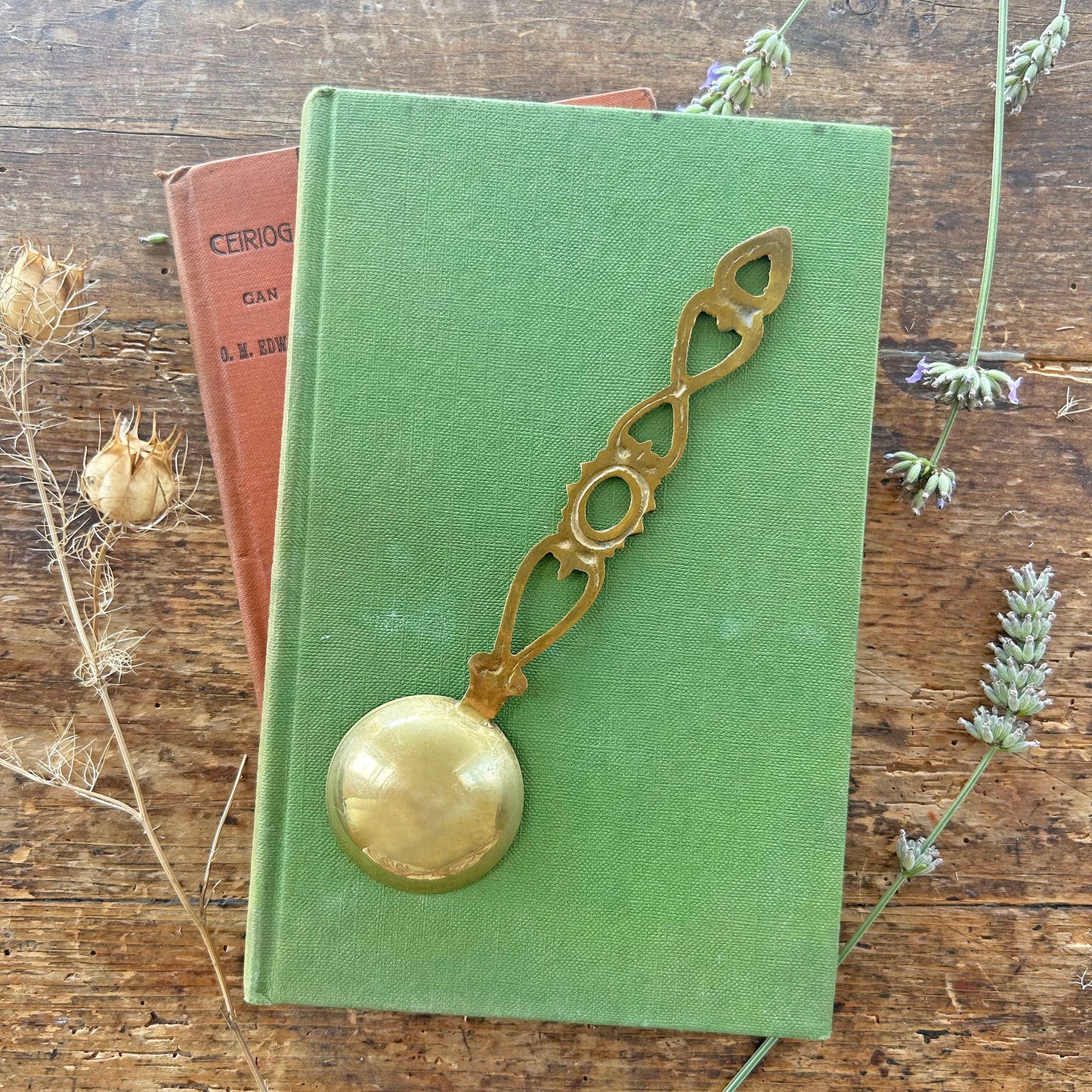 Vintage Welsh Lovespoon / Love Spoon - Solid Brass - Small (Preloved)