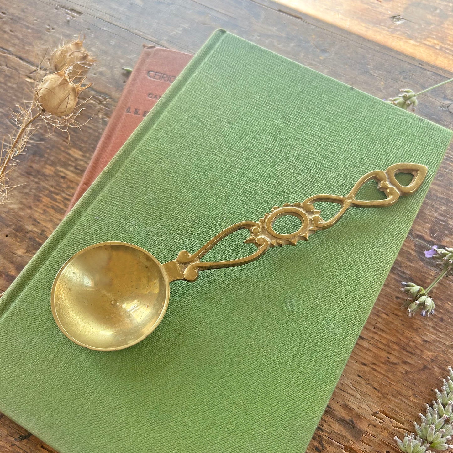 Vintage Welsh Lovespoon / Love Spoon - Solid Brass - Small (Preloved)