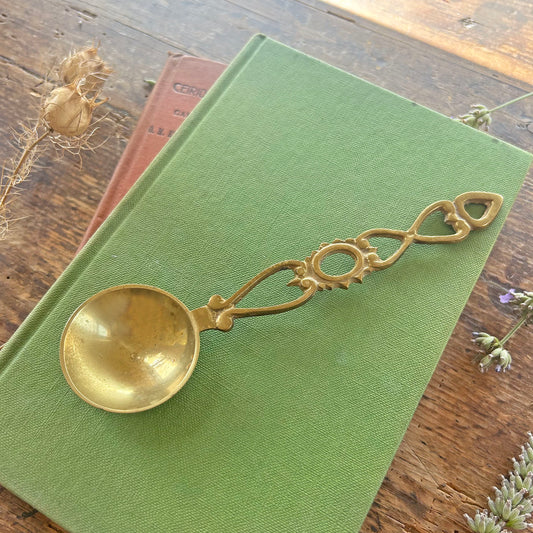 Vintage Welsh Lovespoon / Love Spoon - Solid Brass - Small (Preloved)