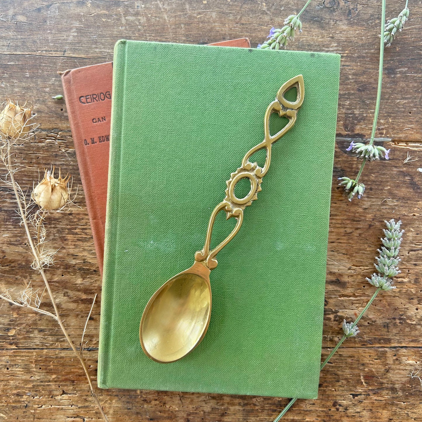 Vintage Welsh Lovespoon / Love Spoon - Solid Brass - Small (Preloved)