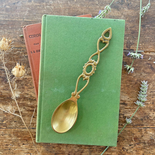 Vintage Welsh Lovespoon / Love Spoon - Solid Brass - Small (Preloved)