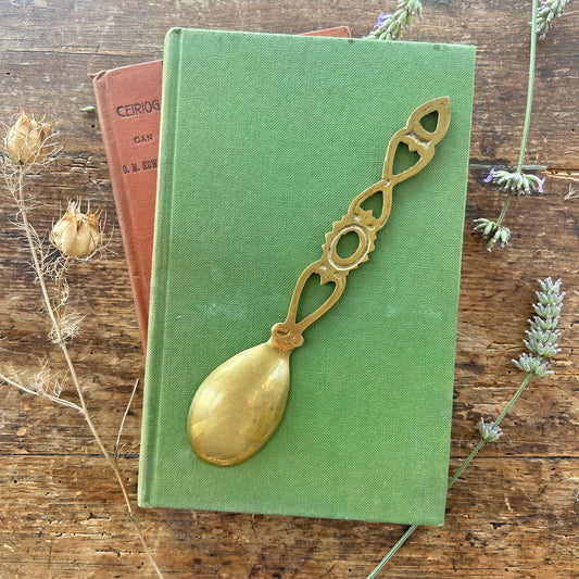Vintage Welsh Lovespoon / Love Spoon - Solid Brass - Small (Preloved)
