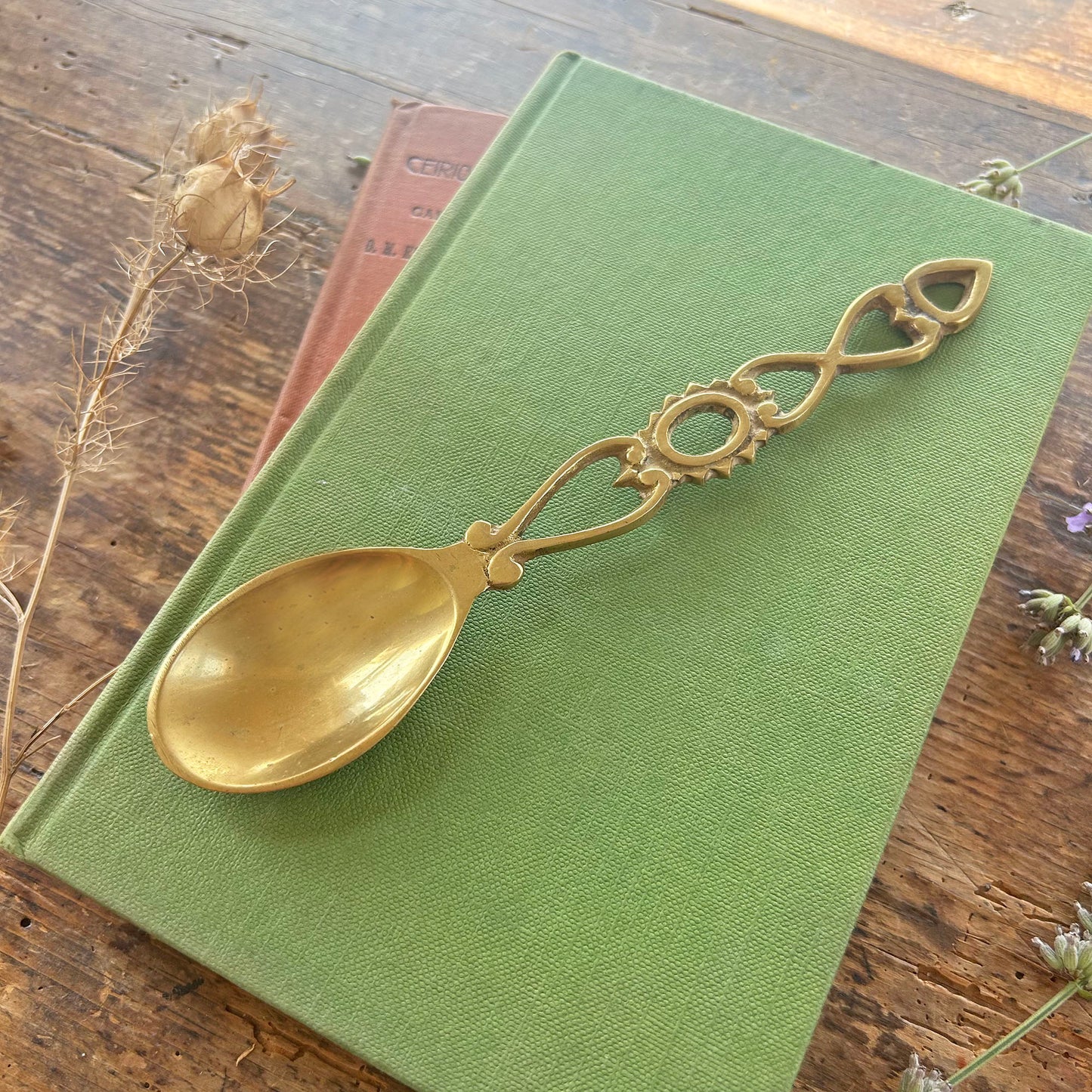 Vintage Welsh Lovespoon / Love Spoon - Solid Brass - Small (Preloved)