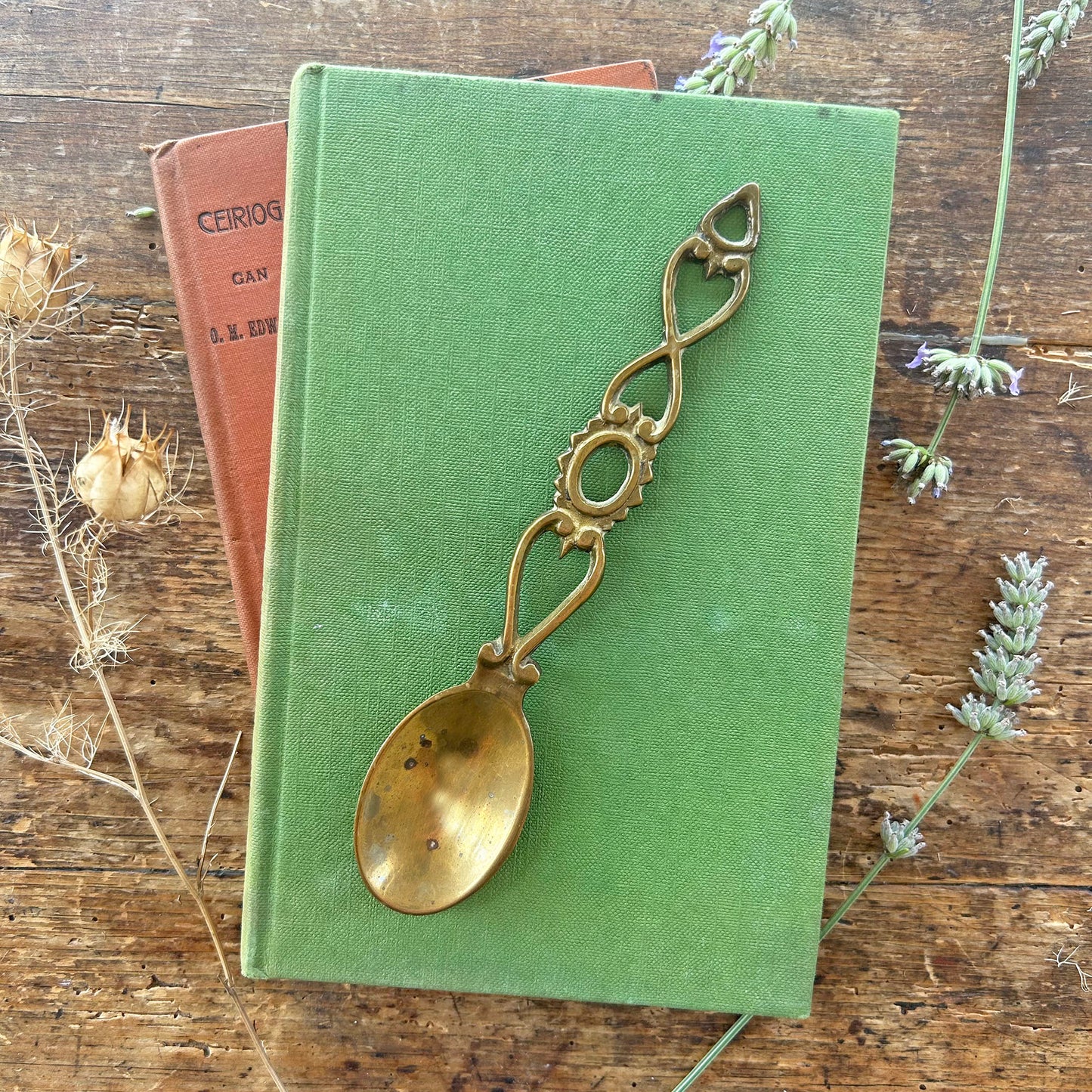 Vintage Welsh Lovespoon / Love Spoon - Solid Brass - Small (Preloved)