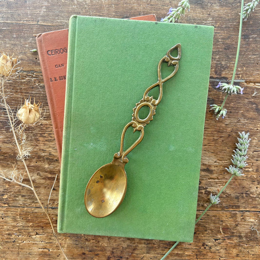 Vintage Welsh Lovespoon / Love Spoon - Solid Brass - Small (Preloved)