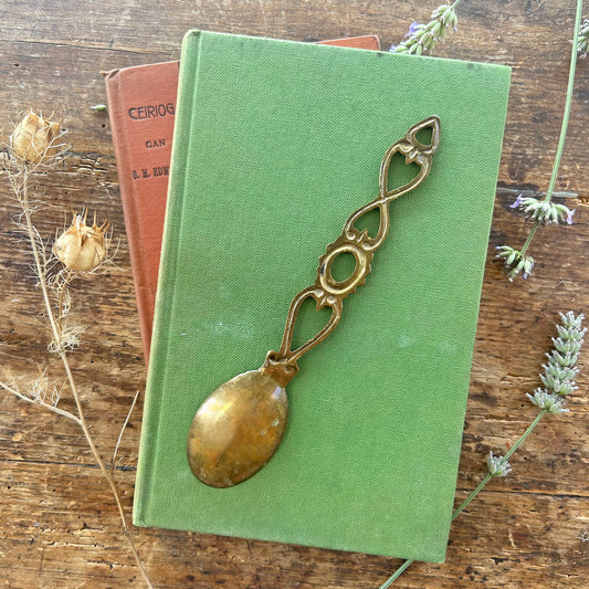 Vintage Welsh Lovespoon / Love Spoon - Solid Brass - Small (Preloved)
