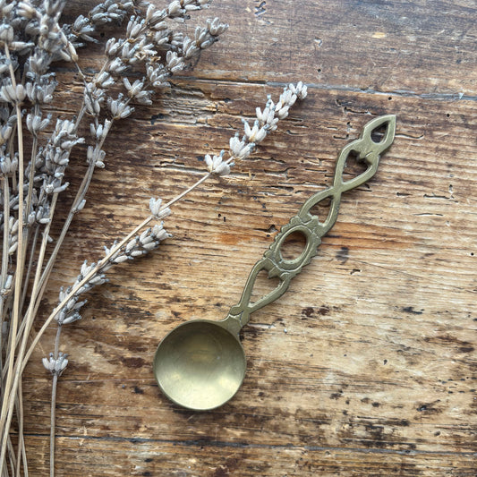 Vintage Welsh Love Spoon - Solid Brass - Small (Preloved)