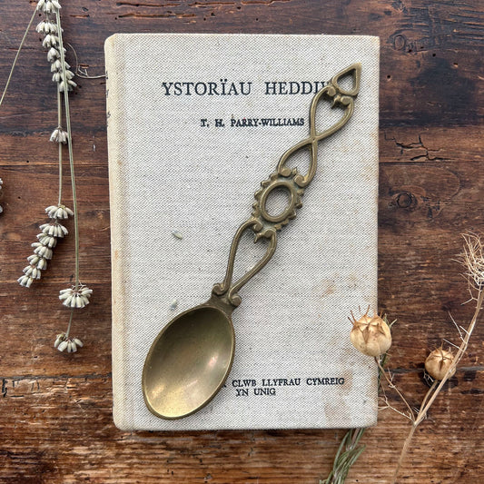 Vintage Welsh Lovespoon / Love Spoon - Solid Brass - Small (Preloved)