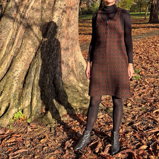 Vintage Dress - Welsh Tapestry - Wool - 1960s 8-10 (Preloved )