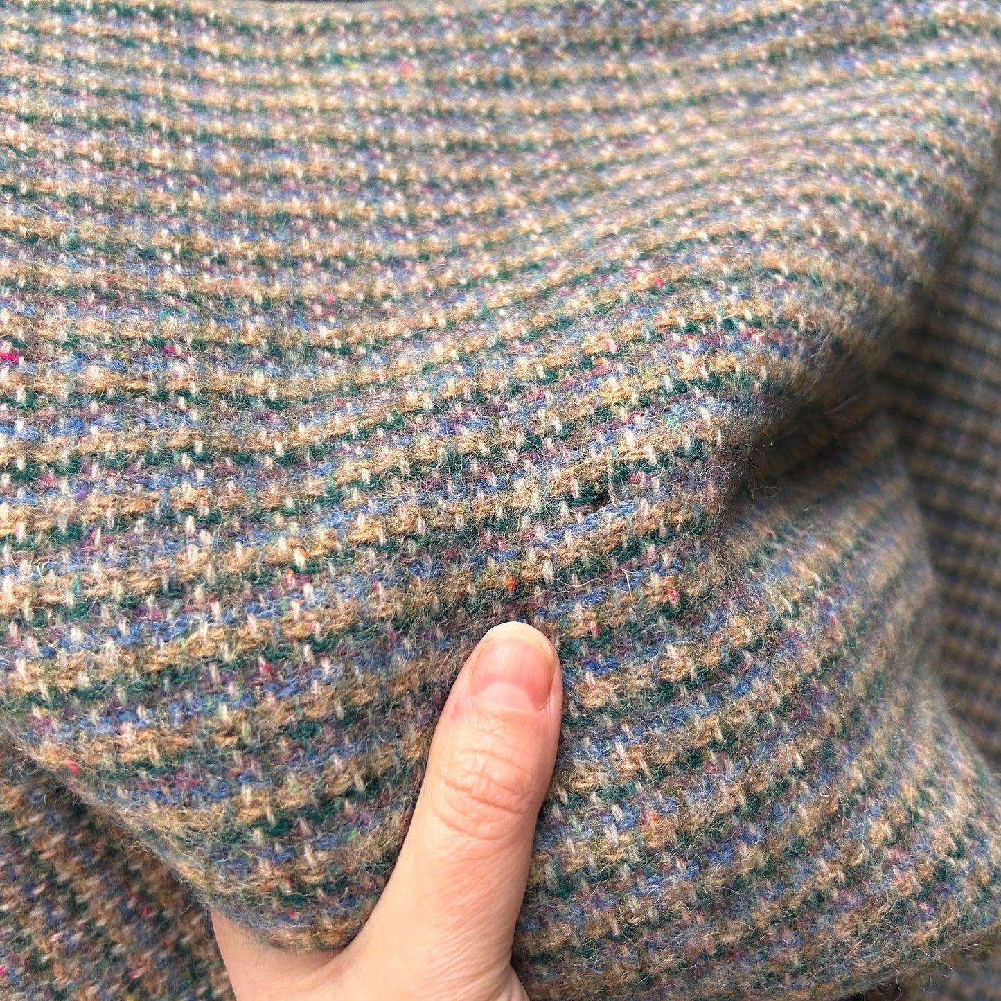 Vintage Welsh Throw / Blanket - 100% Wool - Blues (Preloved)