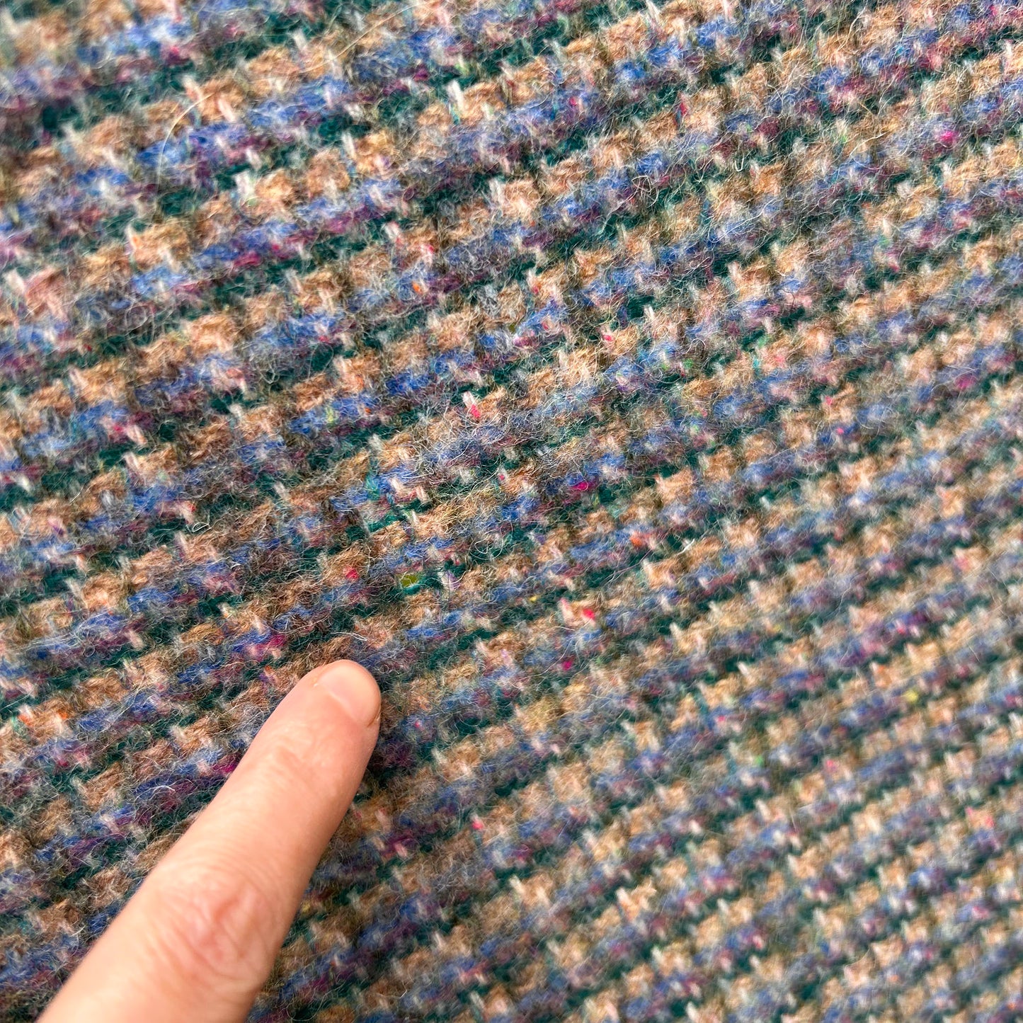 Vintage Welsh Throw / Blanket - 100% Wool - Blues (Preloved)