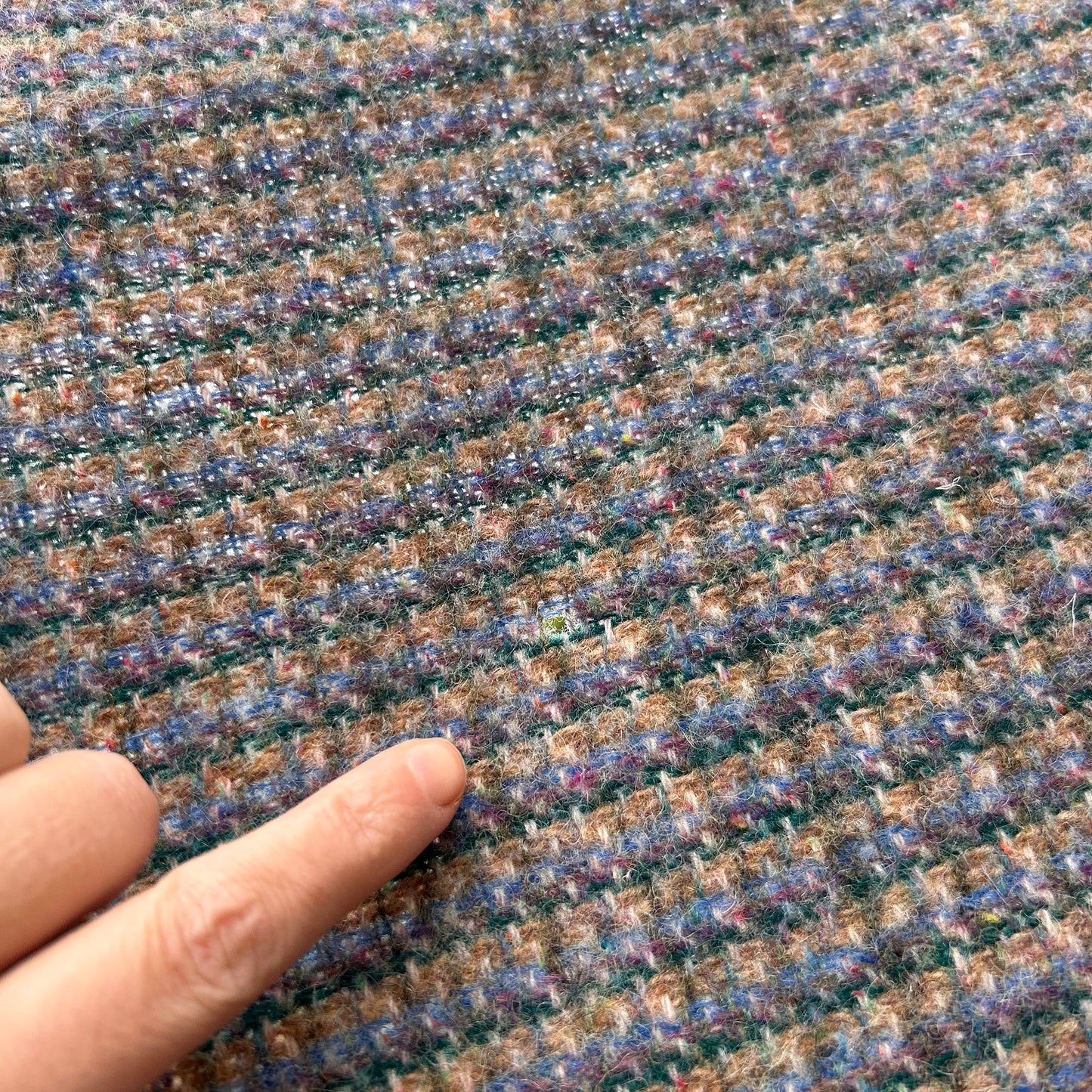 Vintage Welsh Throw / Blanket - 100% Wool - Blues (Preloved)