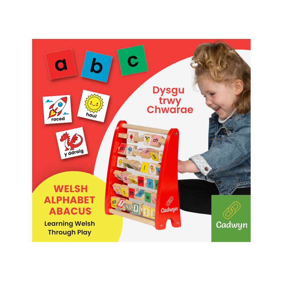 Abacus - Pren - Cymraeg - Y Wyddor &amp; Rhifau / Alphabet &amp; Numbers