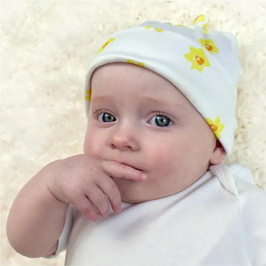 Baby Gift Set - Organic Hat Dribble Bib – Daffodils - Personalised
