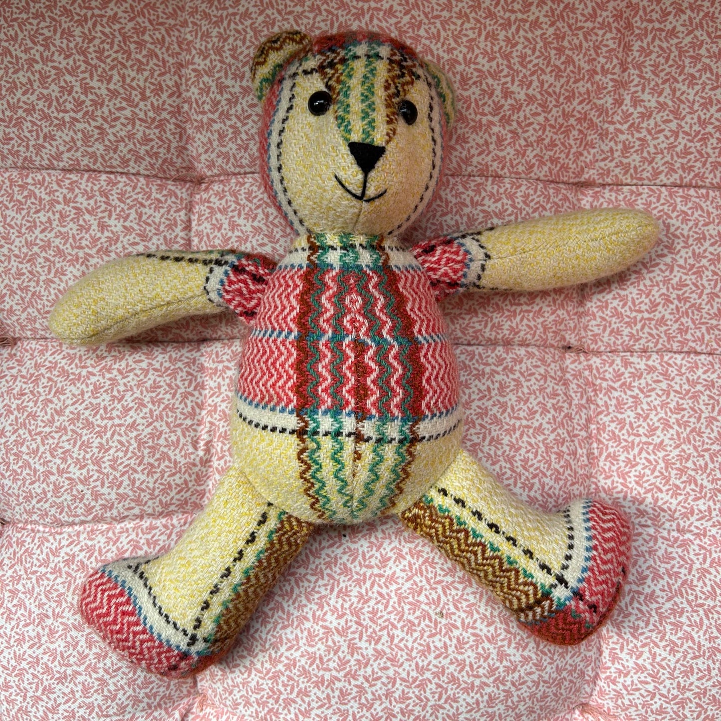 Teddy Bear - Welsh Blanket - Handmade in Wales / 2nd Hand