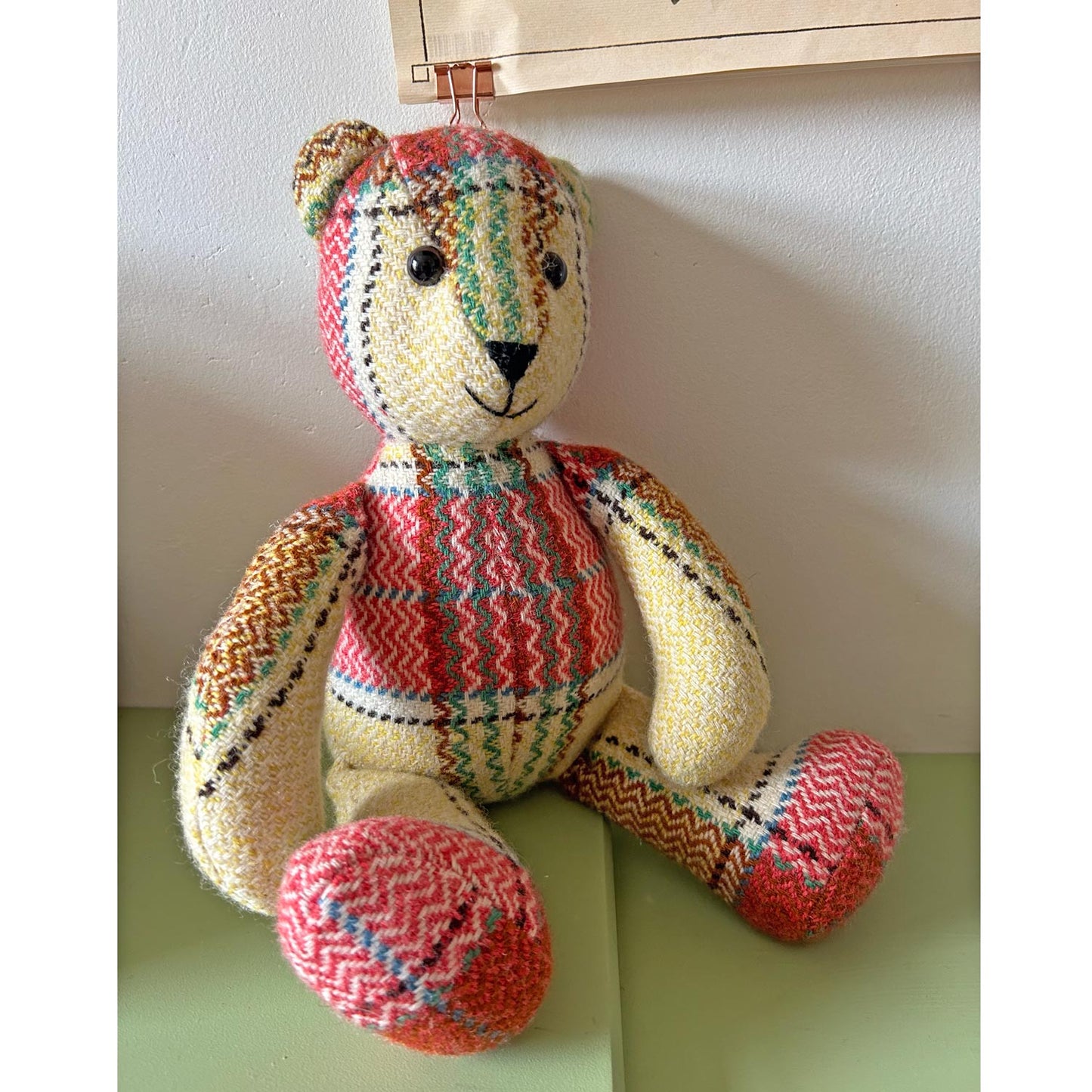 Teddy Bear - Welsh Blanket - Handmade in Wales / 2nd Hand