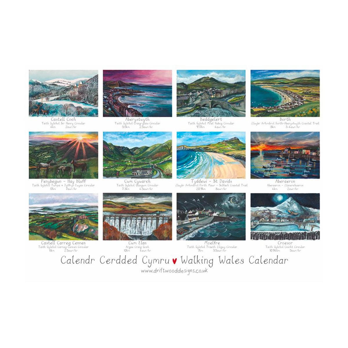Calendar / Calendr - Walking Wales / Cymru - Landscape - 2024