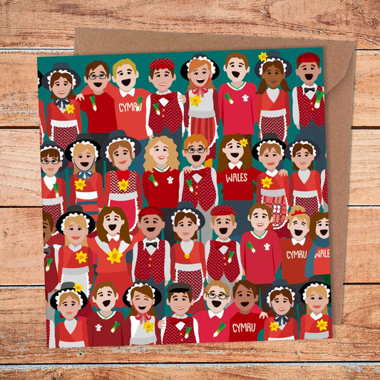 Card - Welsh Children - St. David's Day