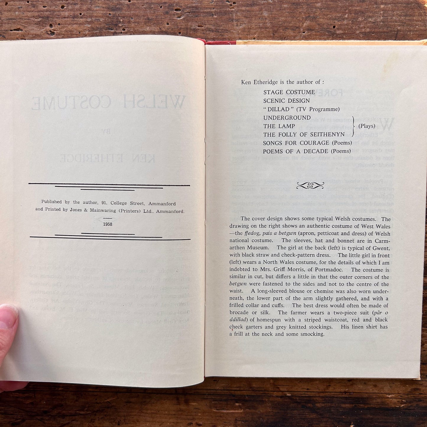 Welsh Costume - Lady and Men - Illustrated - Ken Etheridge 1958 (Preloved)