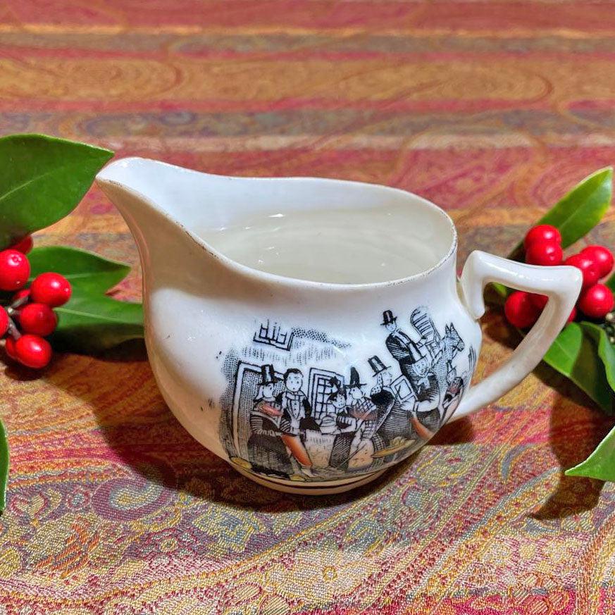 Milk Jug / Creamer - Welsh Costumes Market - Antique Victorian Souvenir