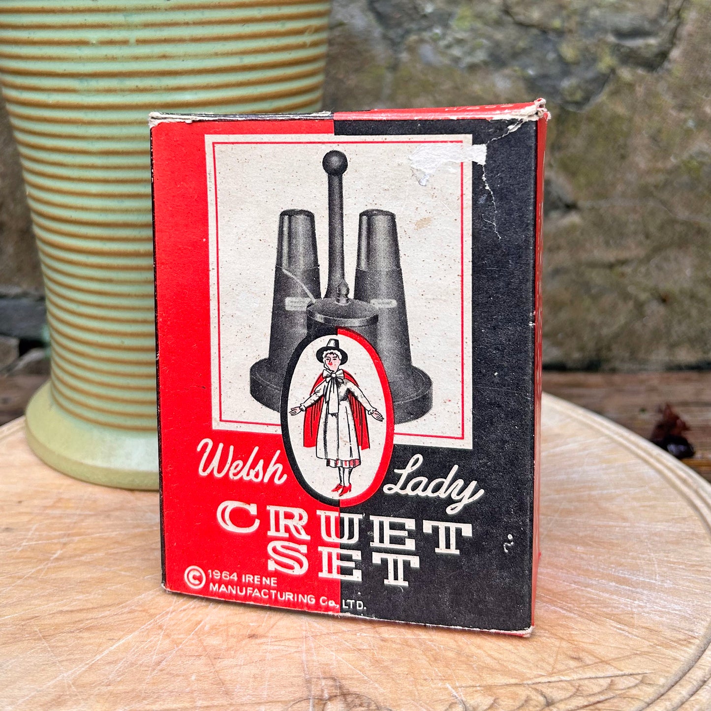 Welsh Cruet Set - Welsh Lady - Original Box - Vintage (Preloved)
