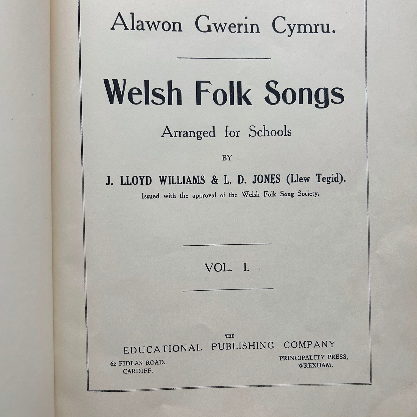 Welsh Folk Songs - J. Lloyd Williams & L.D. Jones - Part 1 (Preloved)
