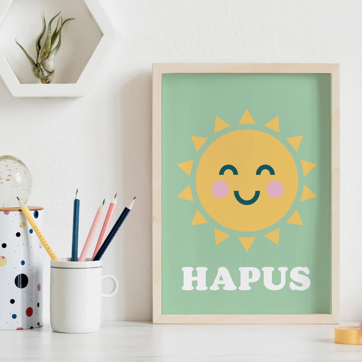 Print - Smiling Sun - Happy / Hapus - A4
