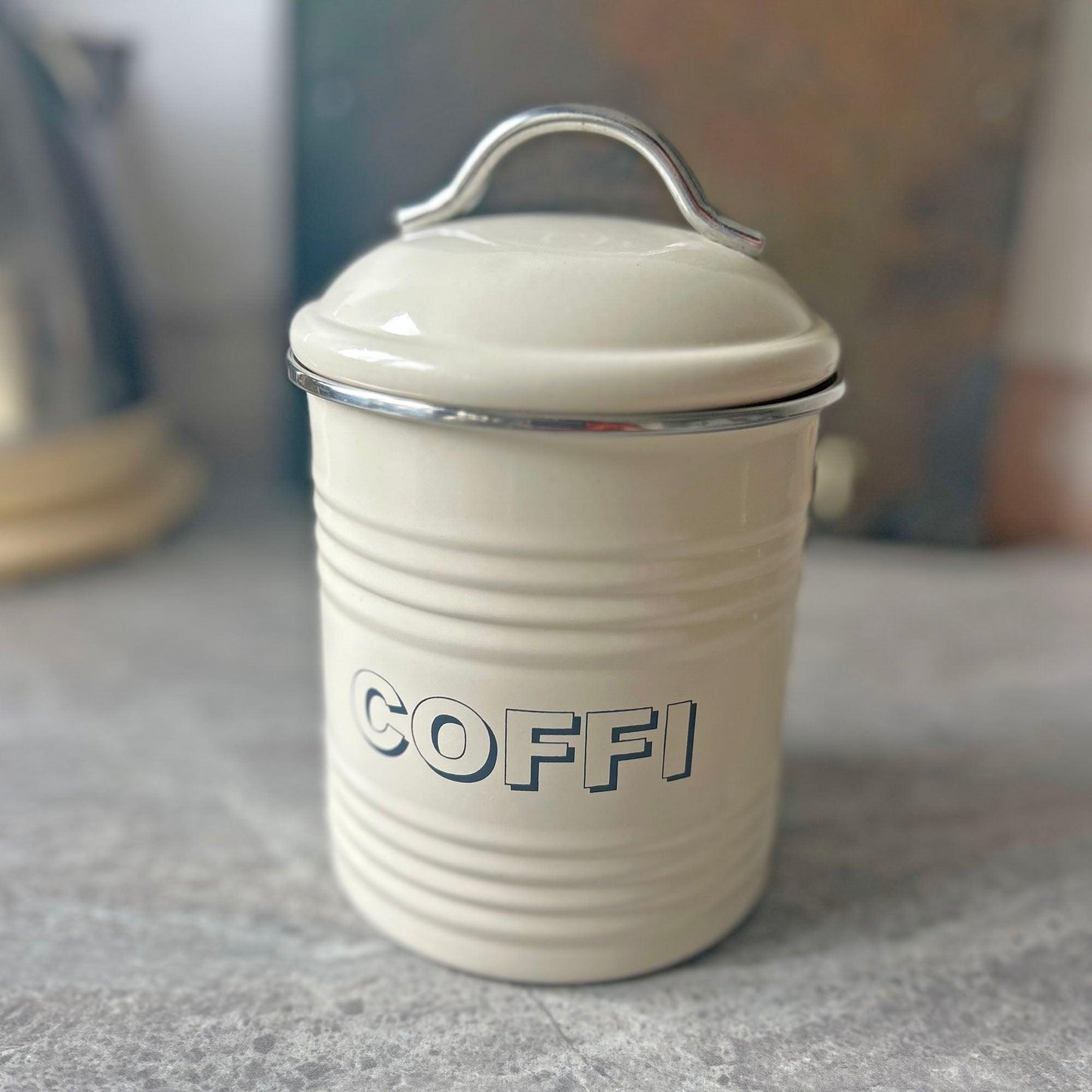 Kitchen Container Set - Coffi / Te / Siwgr Tins (Preloved)