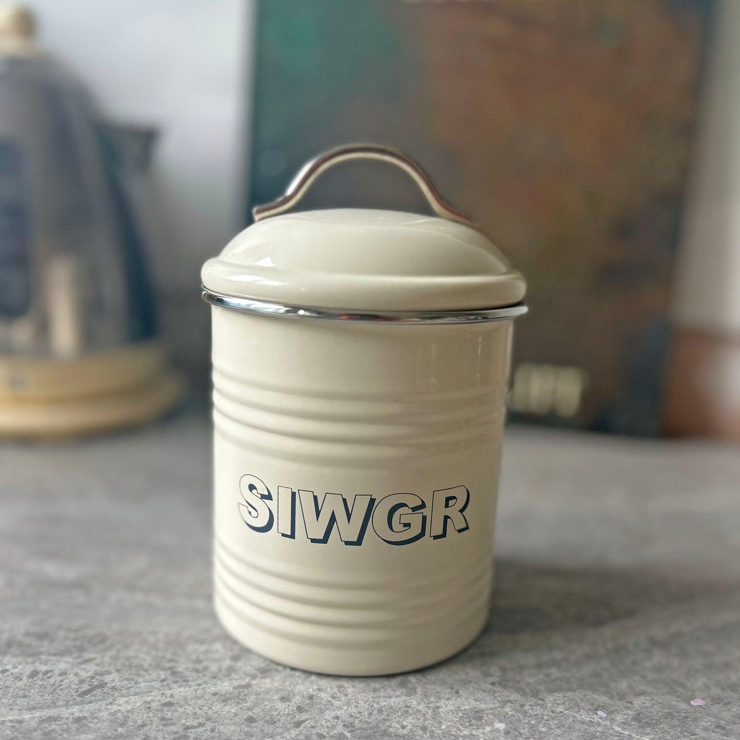 Kitchen Container Set - Coffi / Te / Siwgr Tins (Preloved)