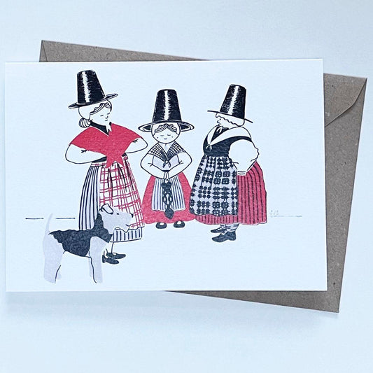 Greeting Card - Welsh Ladies & Welsh Terrier