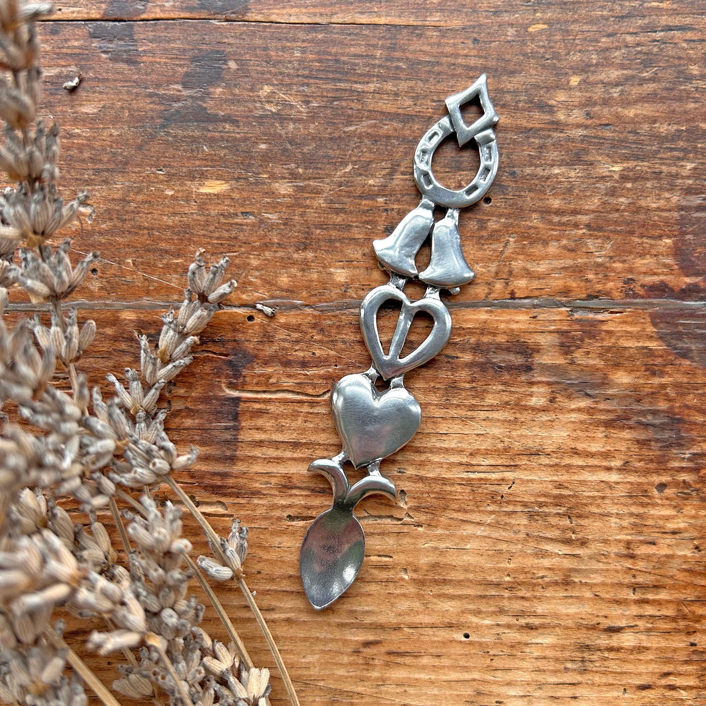 Welsh Love Spoon - A E Williams - Pewter (Preloved / Like New)