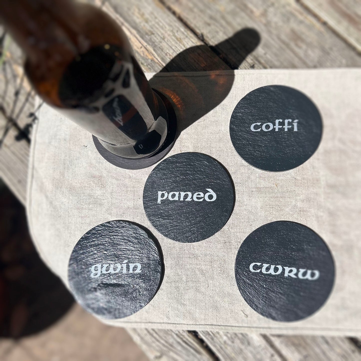 Coaster - Welsh Slate - Beer / Cwrw