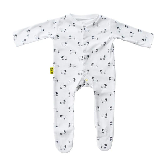 Baby Sleepsuit - Organic Cotton – Welsh Lambs - Personalised
