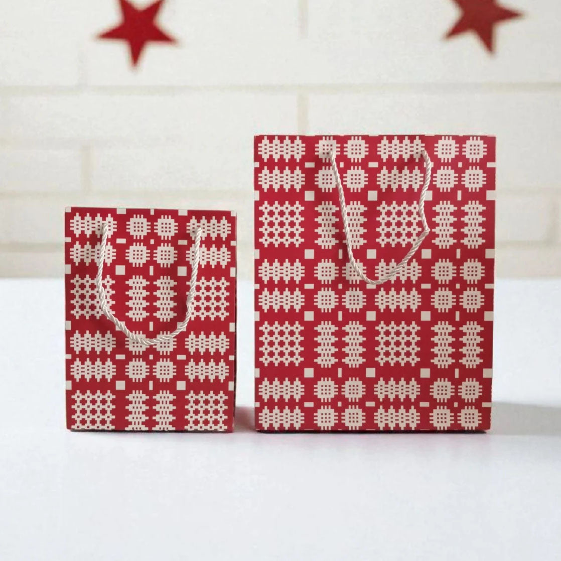 Gift Bag - Welsh Tapestry - Red & White