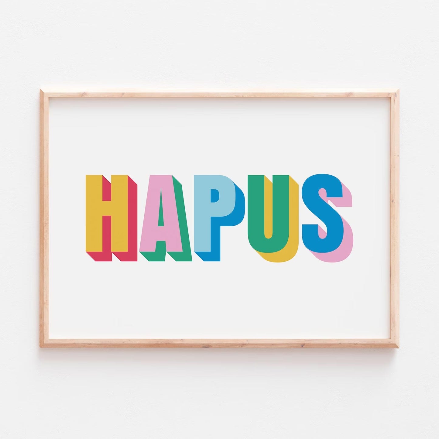Print - Welsh Typographic - Hapus / Happy - A4