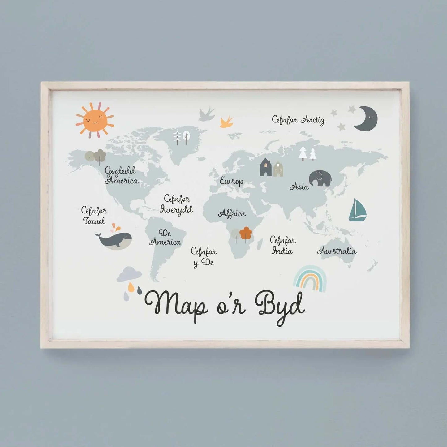 Print / Poster - Welsh Map of the Word - Map o’r Byd