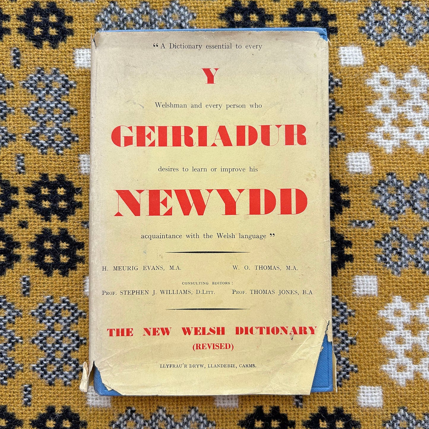 Y Geiriadur Newydd - Vintage Welsh English Dictionary - 1956 (Preloved)