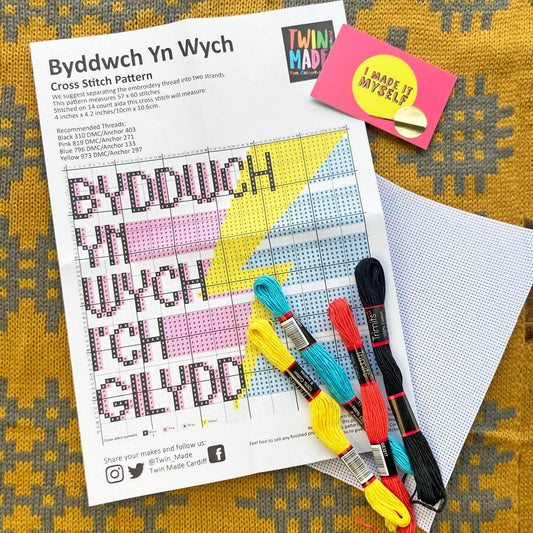 Cross Stitch Kit & Pattern  - Byddwch Yn Wych I'ch Gilydd - Be Great To Each Other