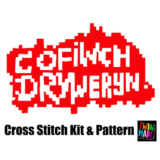Cross Stitch Kit & Pattern  - Cofiwch Dryweryn - Remember Tryweryn