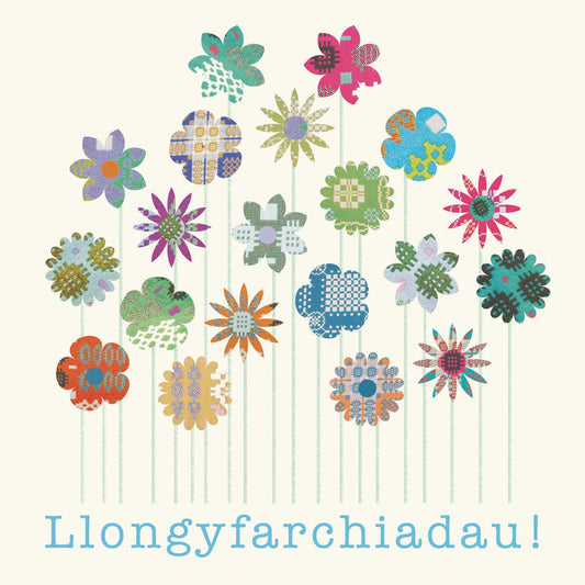 Card - Tapestry Flowers - Llongyfarchiadau / Congratulations