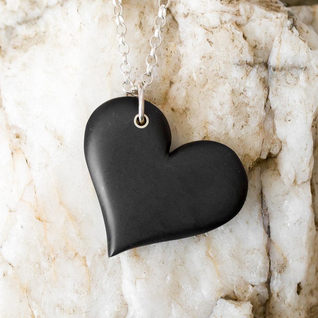 Necklace - Welsh Slate - Heart-The Welsh Gift Shop