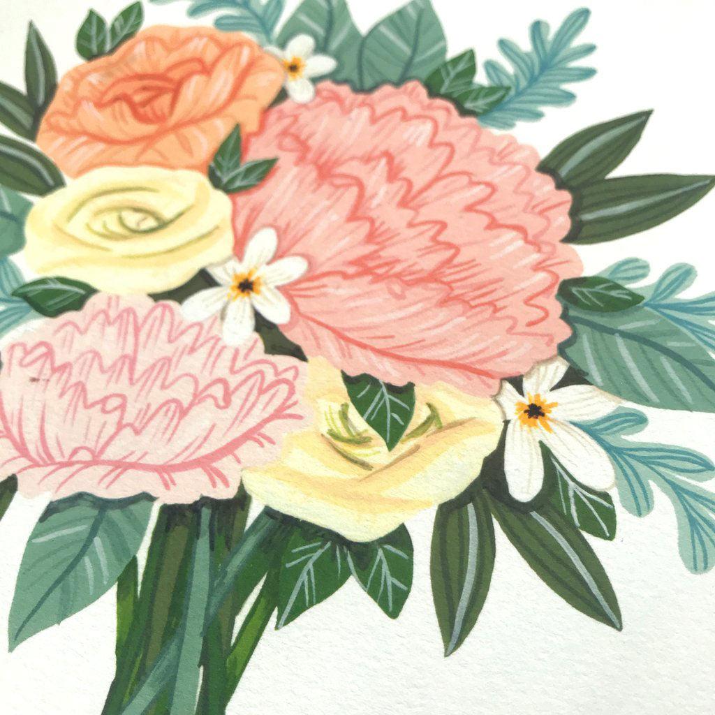 Print - Welsh - Flowers - Blodyn