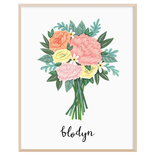 Print - Welsh - Flowers - Blodyn