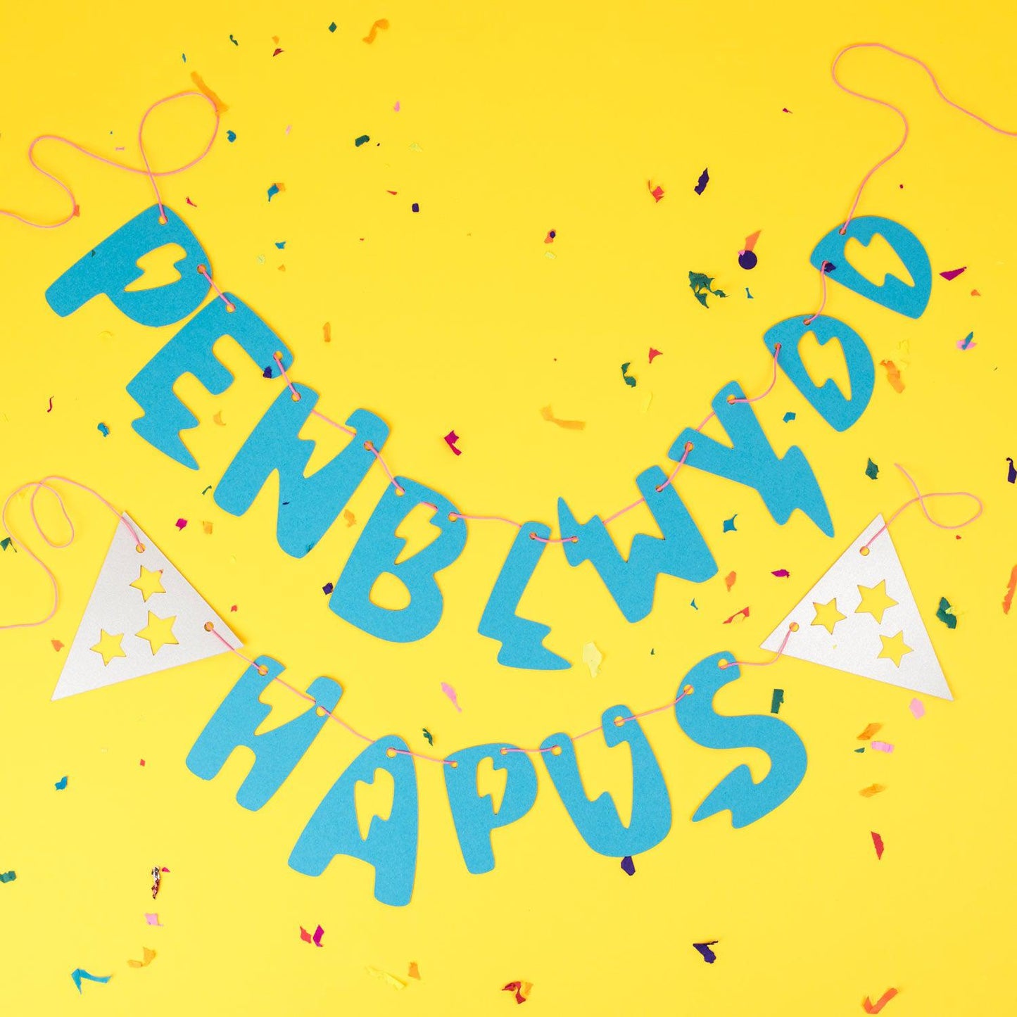 Bunting Garland - Penblwydd Hapus - Happy Birthday