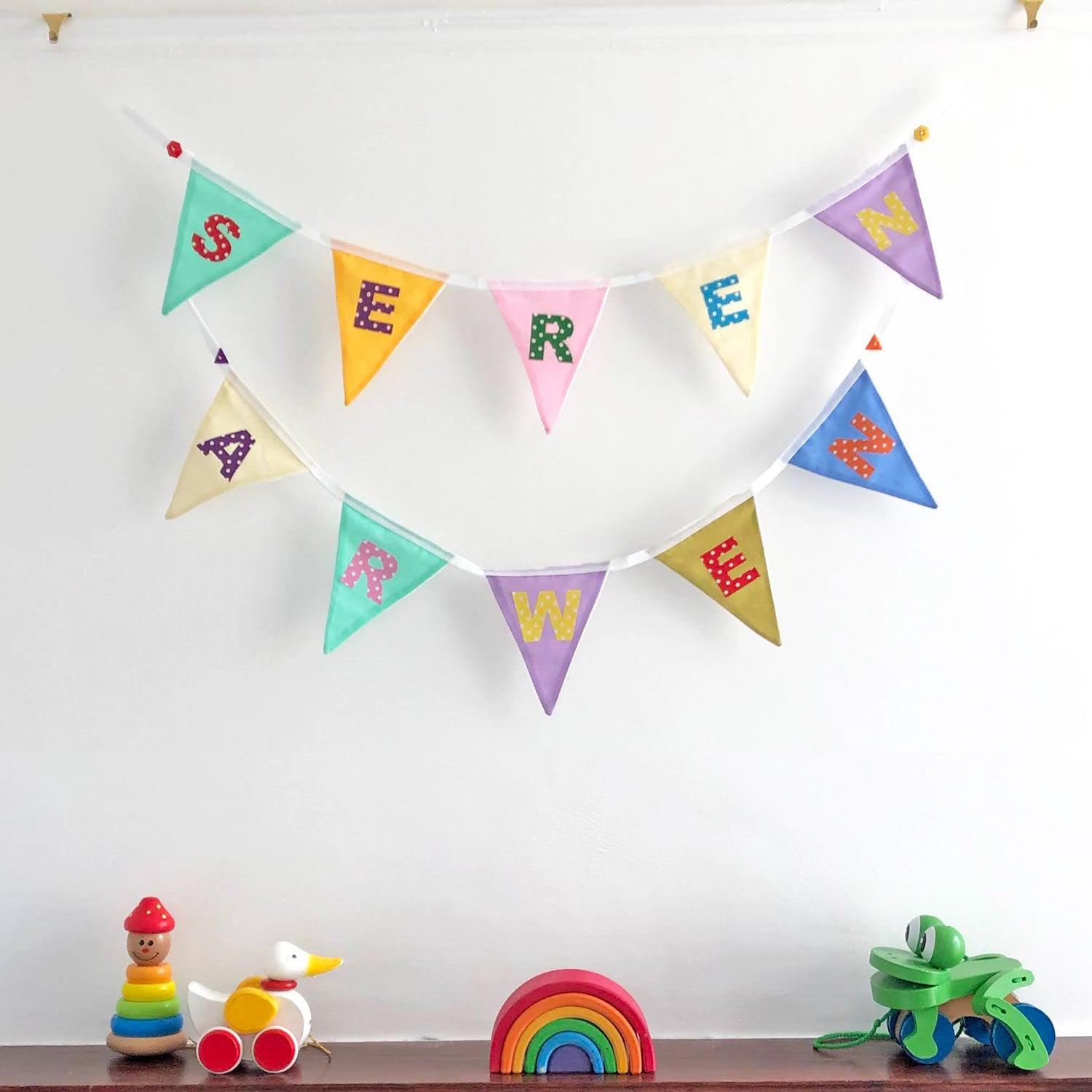 Bunting - Personalised Name - Rainbow