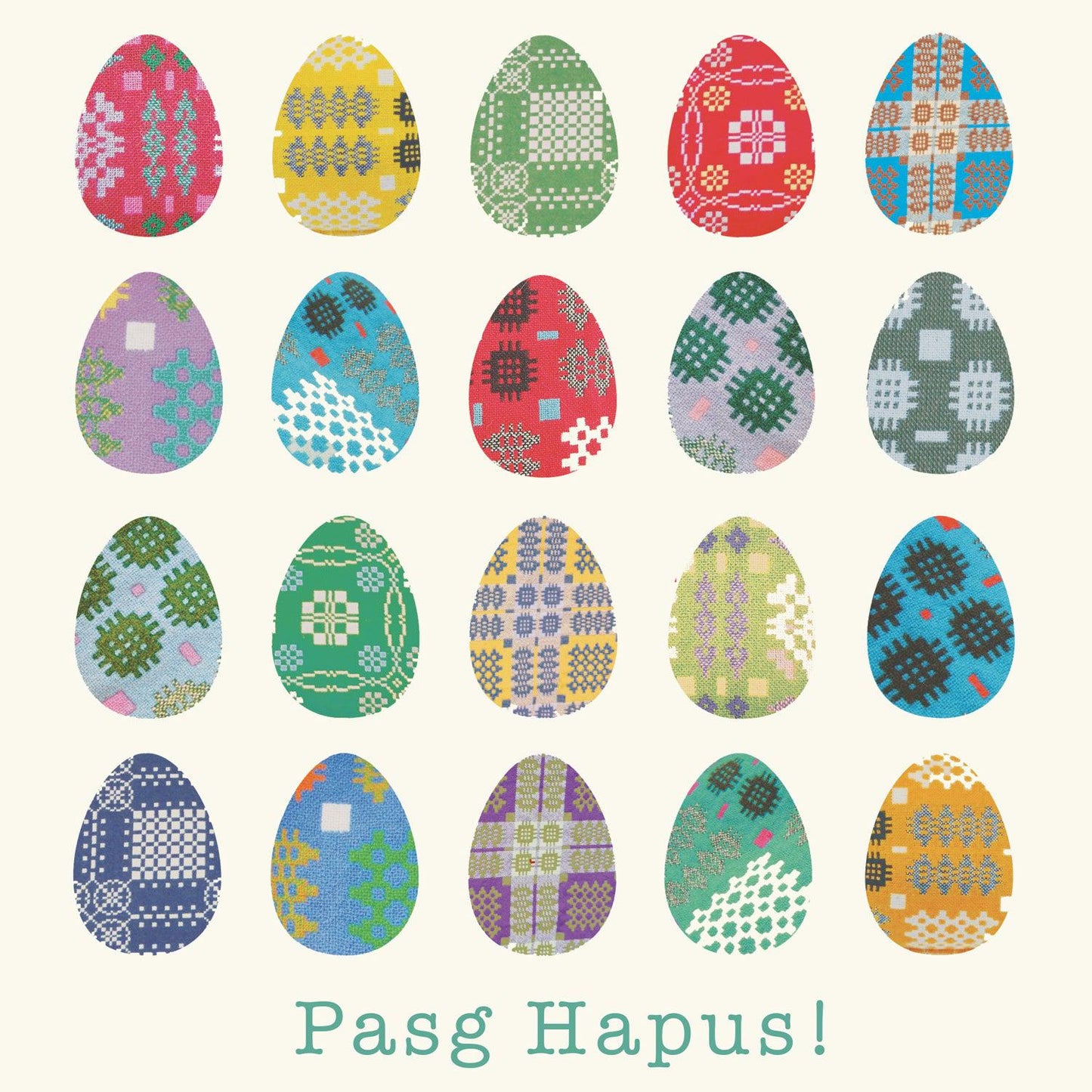 Card - Easter Eggs - Pasg Hapus / Happy Easter!