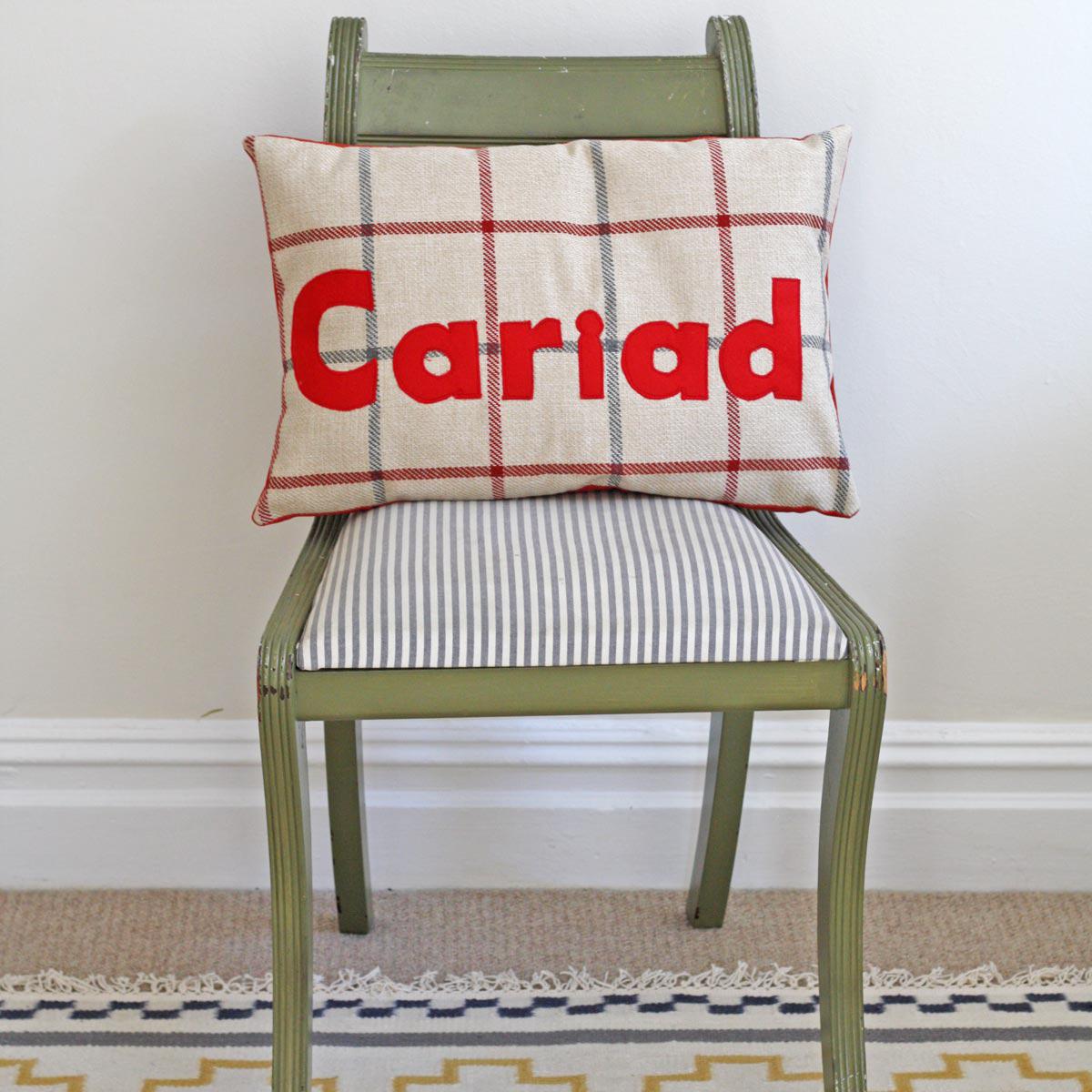 Cushion - Plaid - Cariad / Love