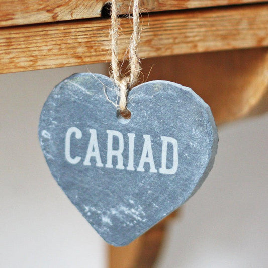 Slate Heart - Hand Made in Wales - Cariad